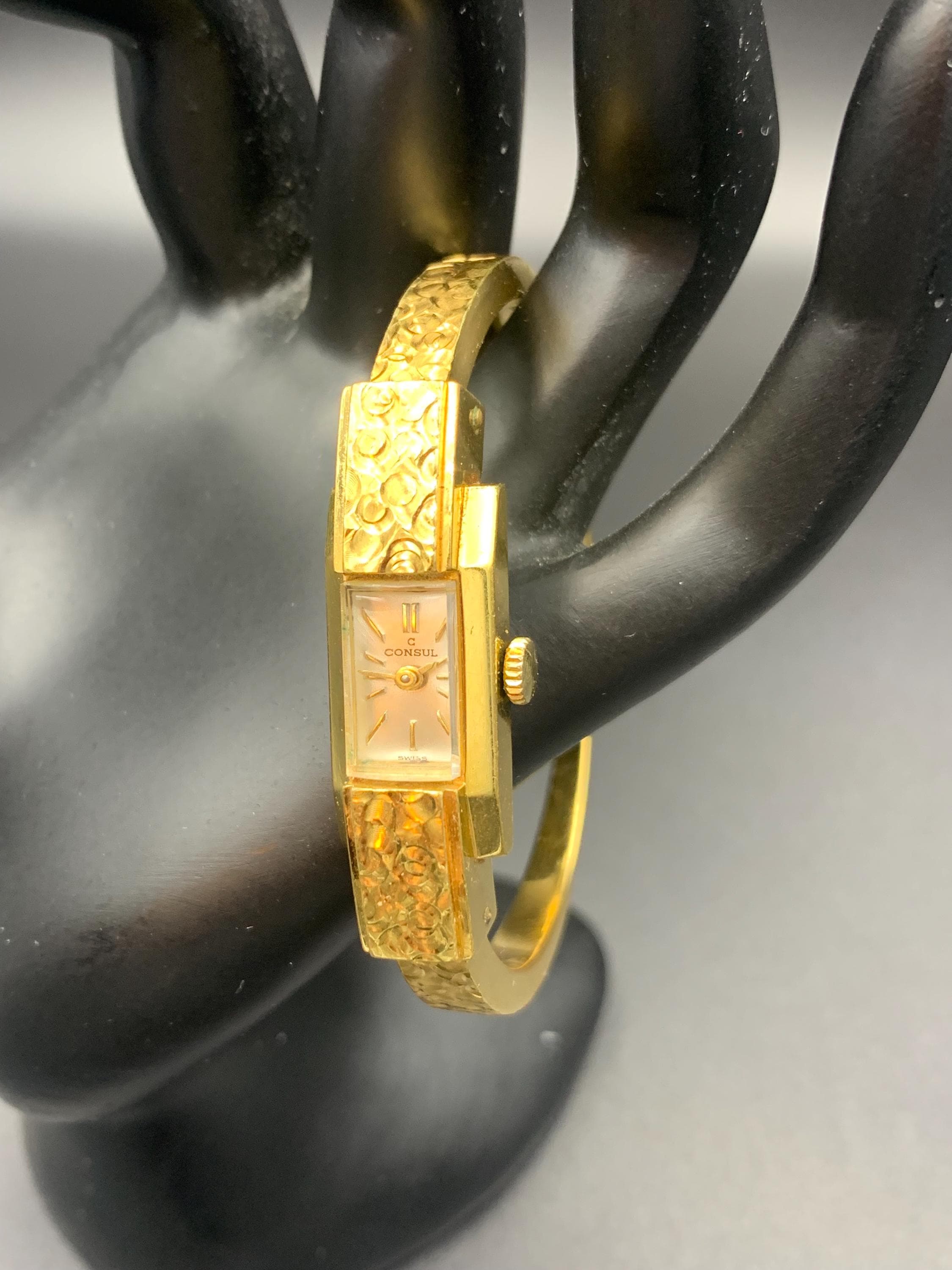 Vintage Consul 10 K Gold Plated Watch, Swiss Made, Working 