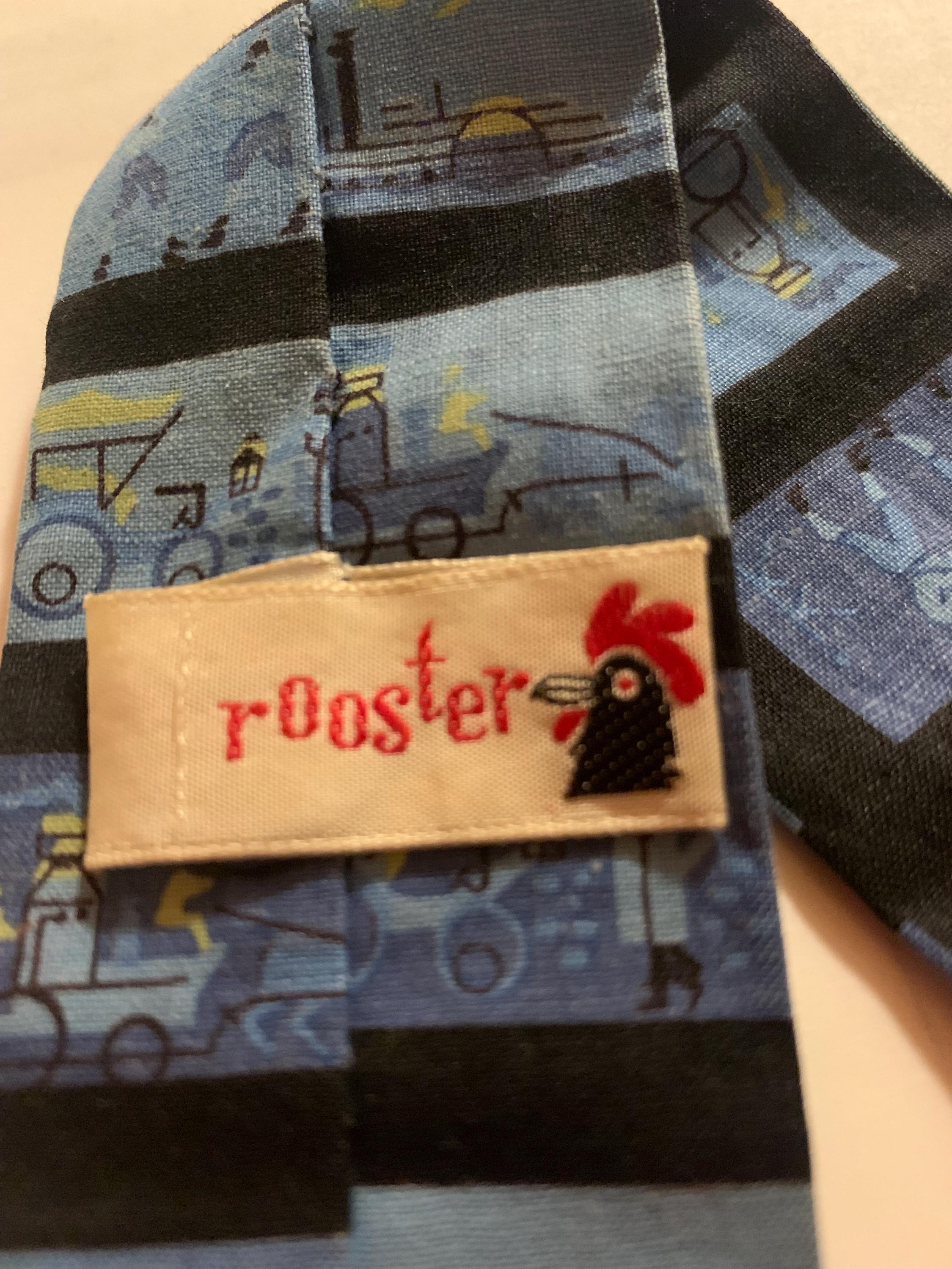 小物 50's Gun Themed ROOSTER Skinny Tie MINTY 1950s Rooster Skinny Tie | Hand Printed | Novelty | Vintage