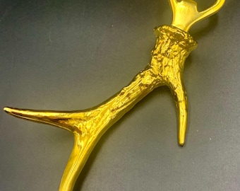 Quist 24k Gold Plated Antler Bottle Opener, West Germany, With Original Box