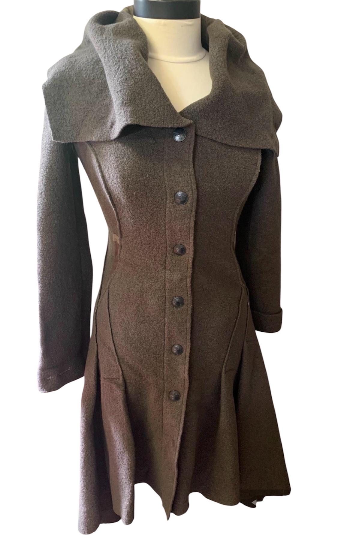Cop Copine Boiled Wool “ Baxter “ Coat , Size 36,size Chart in