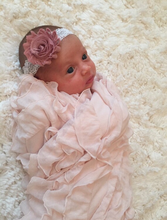 Lace Headband Baby Newborn Headband Fall Headband Baby Headband Baby Girl Headband Girl Headband Infant Headband Dusty Pink Headband