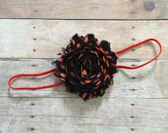 Baby girl headband, halloween headband, baby hair bow, halloween baby headband, newborn headband, orange headband, baby headband bow