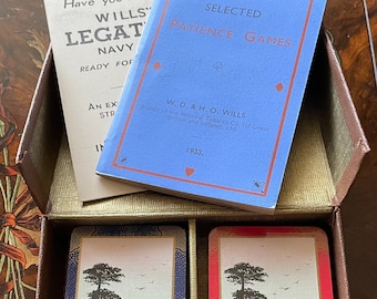 Travel Size Solitaire/Patience Games Card Set.  Distributed by W.D. & H.O. Wills, 1933 Cards Still in Original Wrapping.