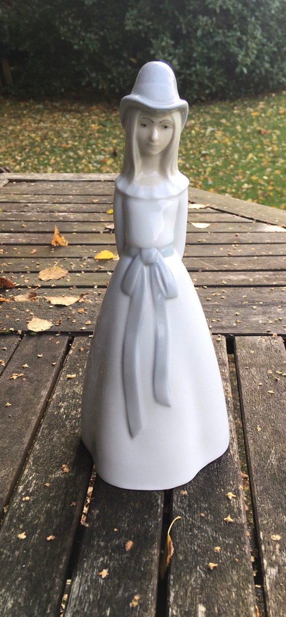 Vintage Porcelanas Miquel Requena Young Girl With Hat Figurine