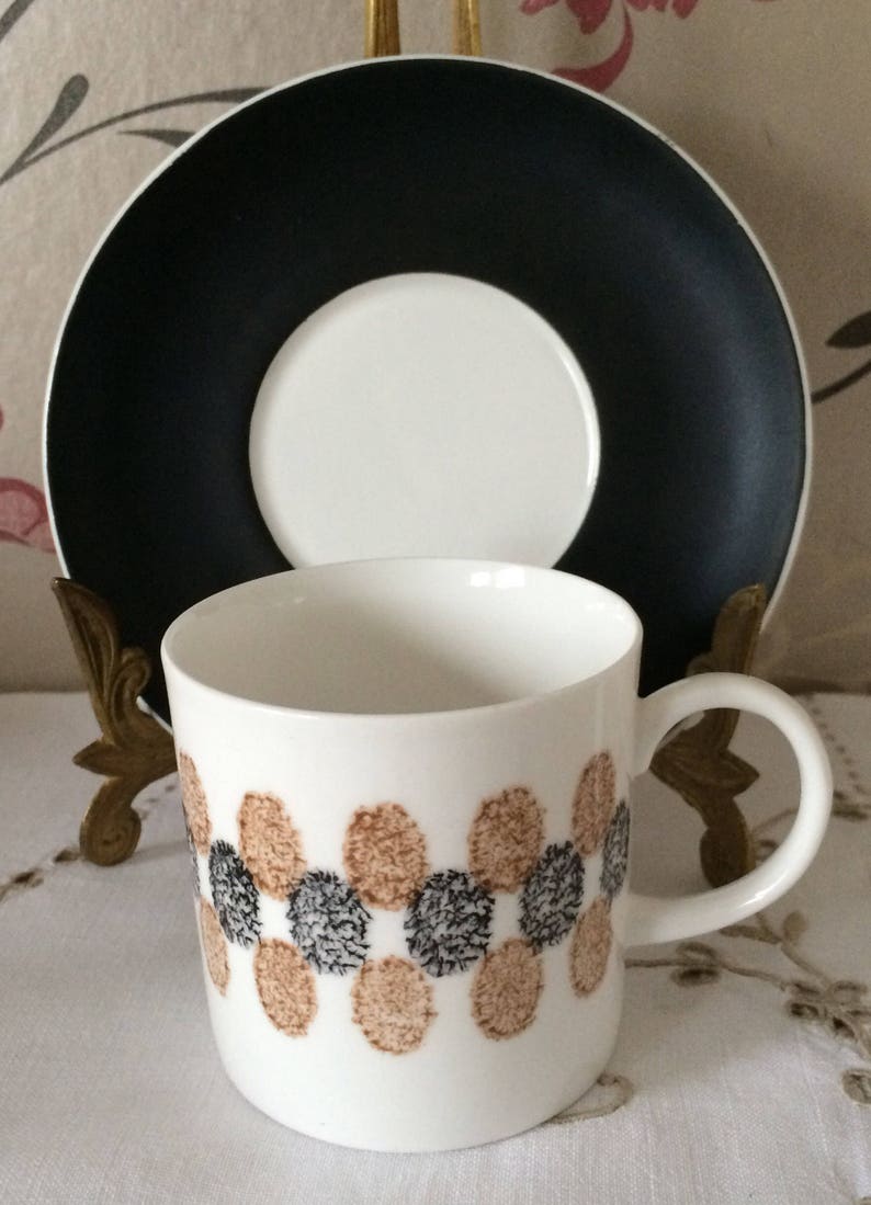 SUSIE COOPER Coffee Can/Cup and Saucer. Matt Black and ...