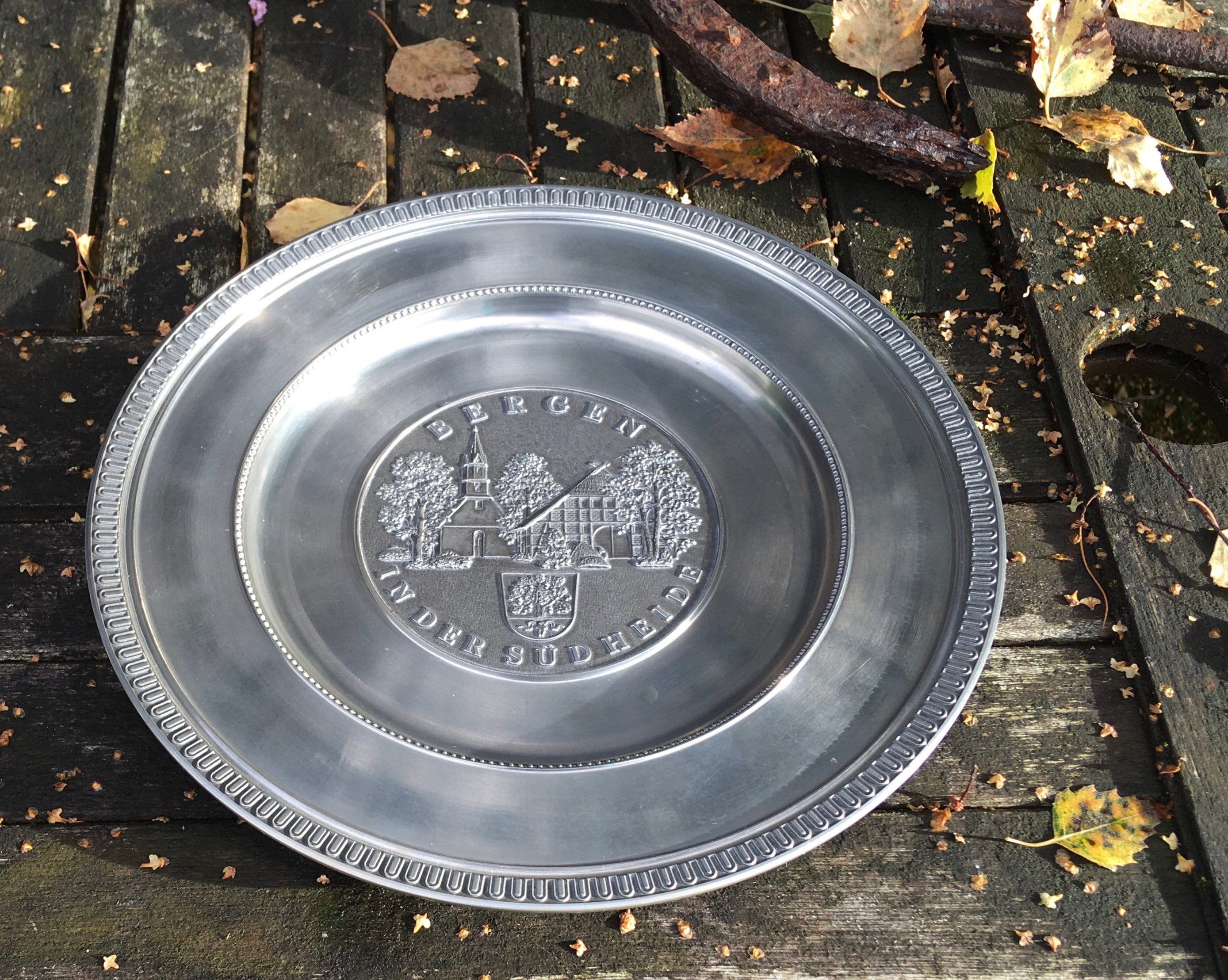 Vintage German ARS Roders Heavy Pewter Collectable Plate