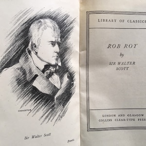 ROB ROY Vintage (Library of Classics) by Sir Walter Scott.  Historical Novel Published by Collins&#39; Clear-Type Press, London and Glasgow