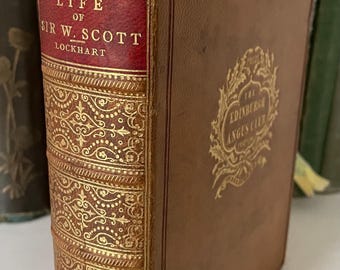 Ledergebundenes 'Life of Sir Walter Scott' Buch, 1912