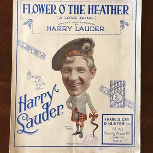 1920s Harry Lauder Sheet Music The End of The Road and Flower O' The Heather A Love Song. Portrait Photographs by Hanna London. image 5