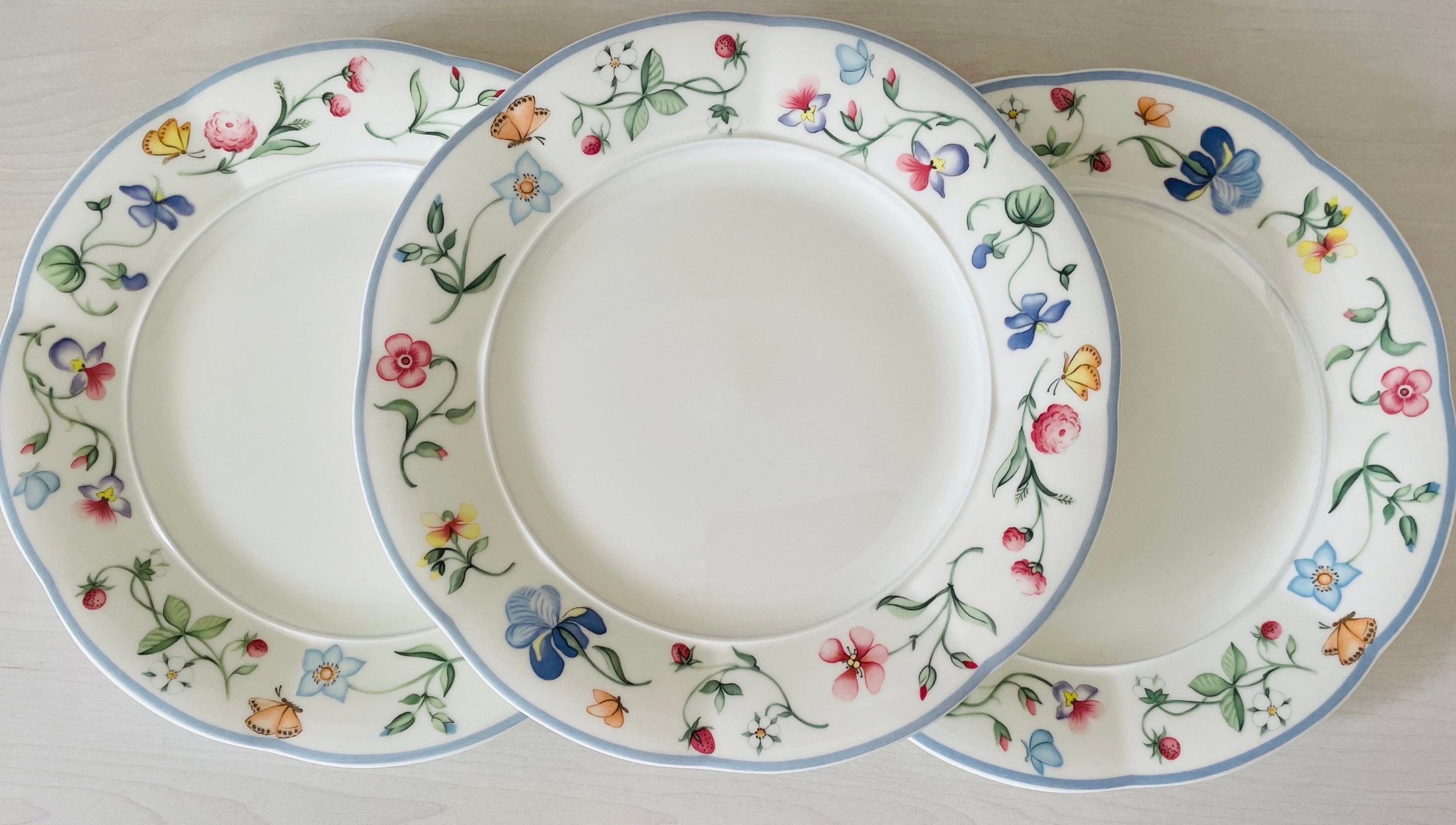 Villeroy & Boch Mariposa 皿 6枚セット直径15.5cm Villeroy & Boch Mariposa Plates (set of 3), Pastel Floral Bone