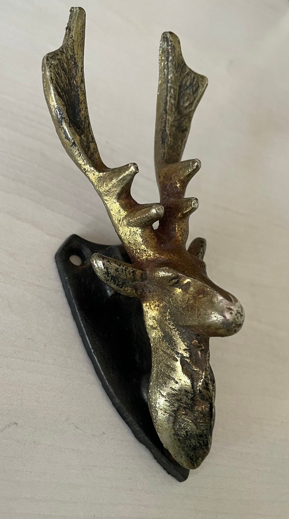 金属 真鍮 鹿 ペア 置物 中 金属 真鍮 鹿 ペア 置物 大 工芸品