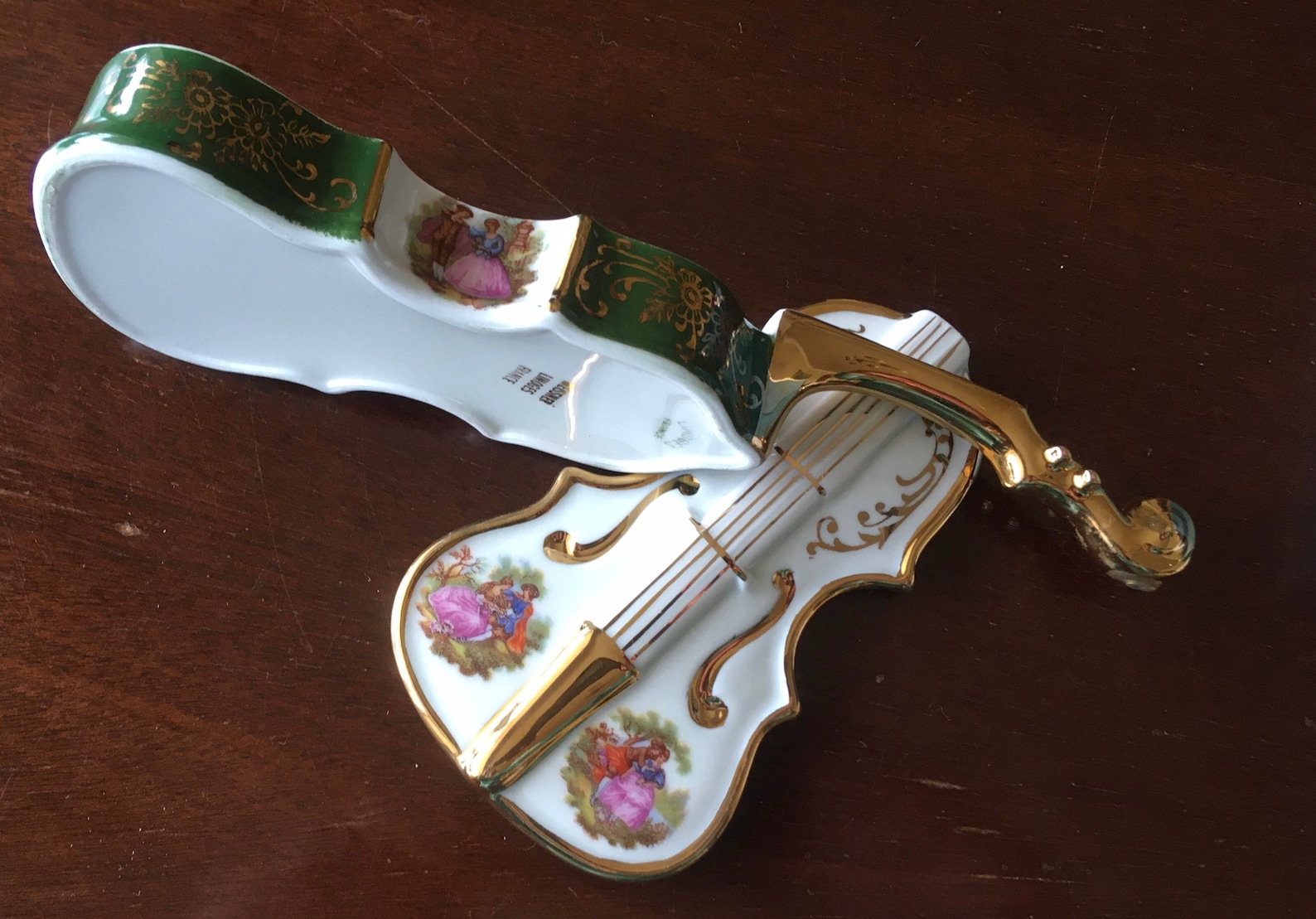 Meissner Limoges ViolinShaped Trinket Box of Fragonard Etsy