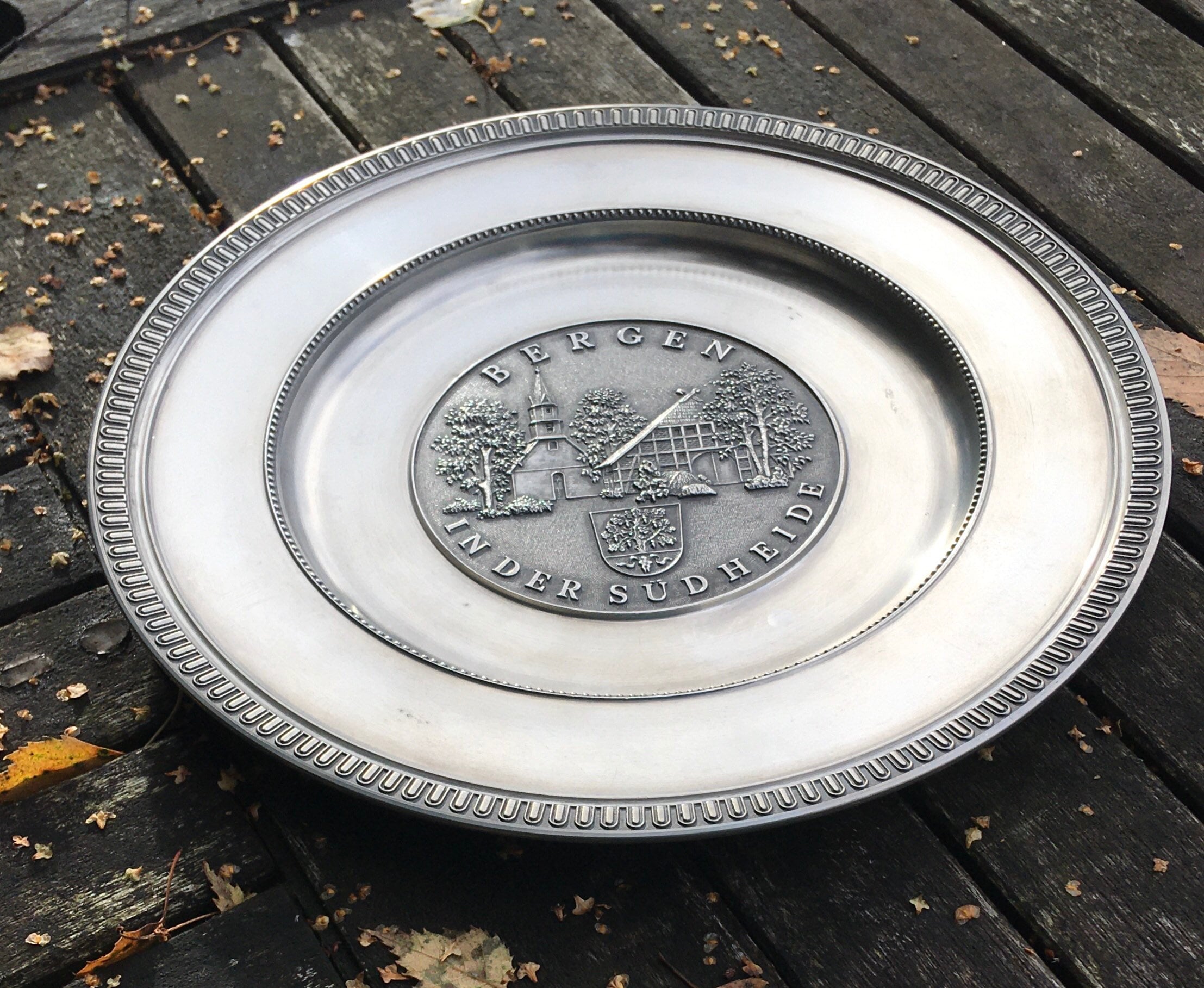 Vintage German ARS Roders Heavy Pewter Collectable Plate