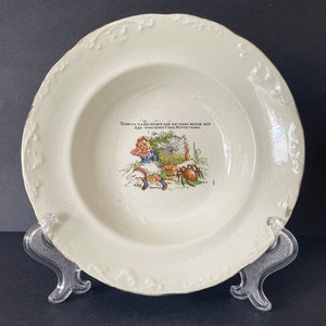 Little Miss Muffet Baby Plate/Dish.  Vintage 1930s Baby China Dish.  No makers Mark.