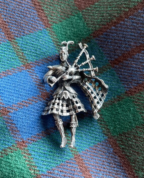 Vintage Quality Silver Piper Brooch Pin. Scottish Bagpipe Etsy UK