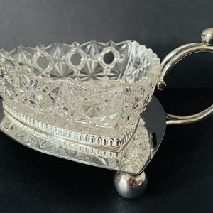 Silver Plated Stand with Glass Insert Dish by William Manton & Son Birmingham. Dish with Removal Glass Insert. Including EPNS Jam Spoon.