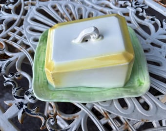 Keramik Butter/Käse Teller.  1950er Jahre Vintage
