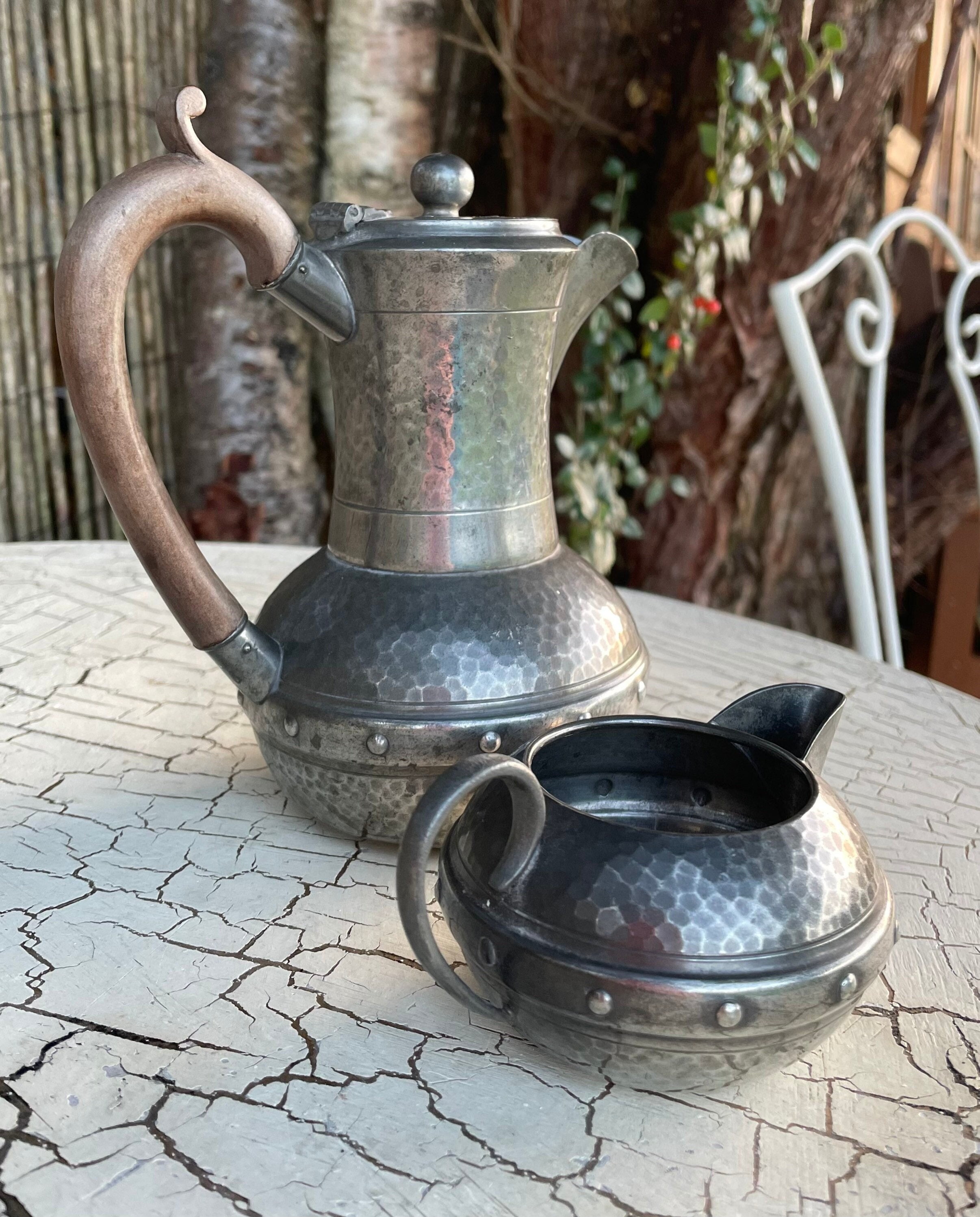 National Solid Pewter Hot Chocolate Pot
