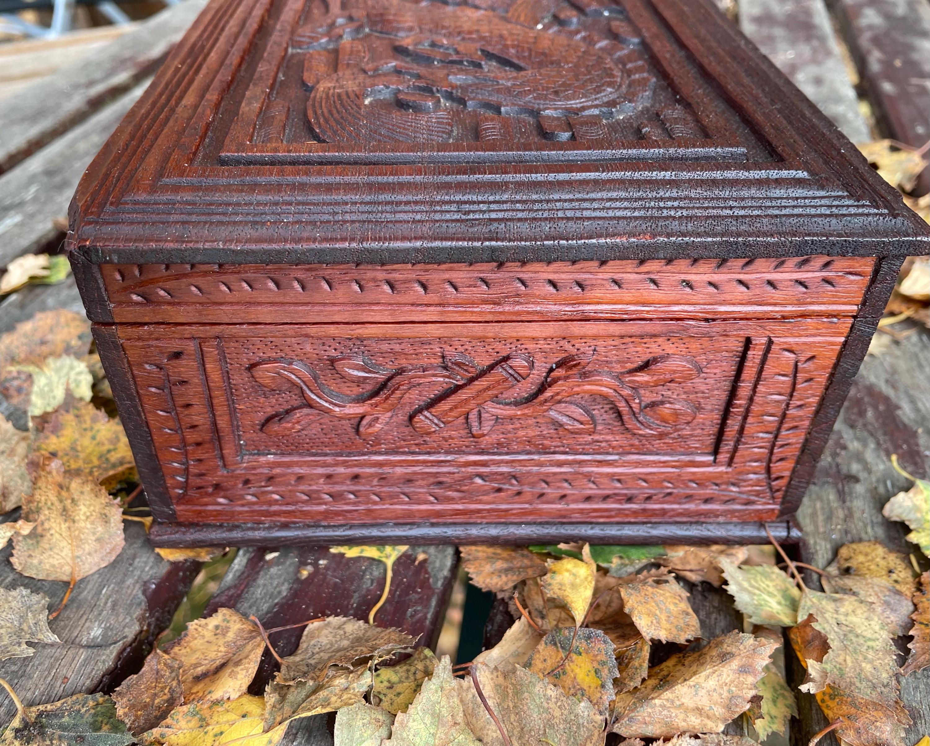 Vintage Carved Dragon Wooden Box, Keepsake Jewelry Storage - Etsy