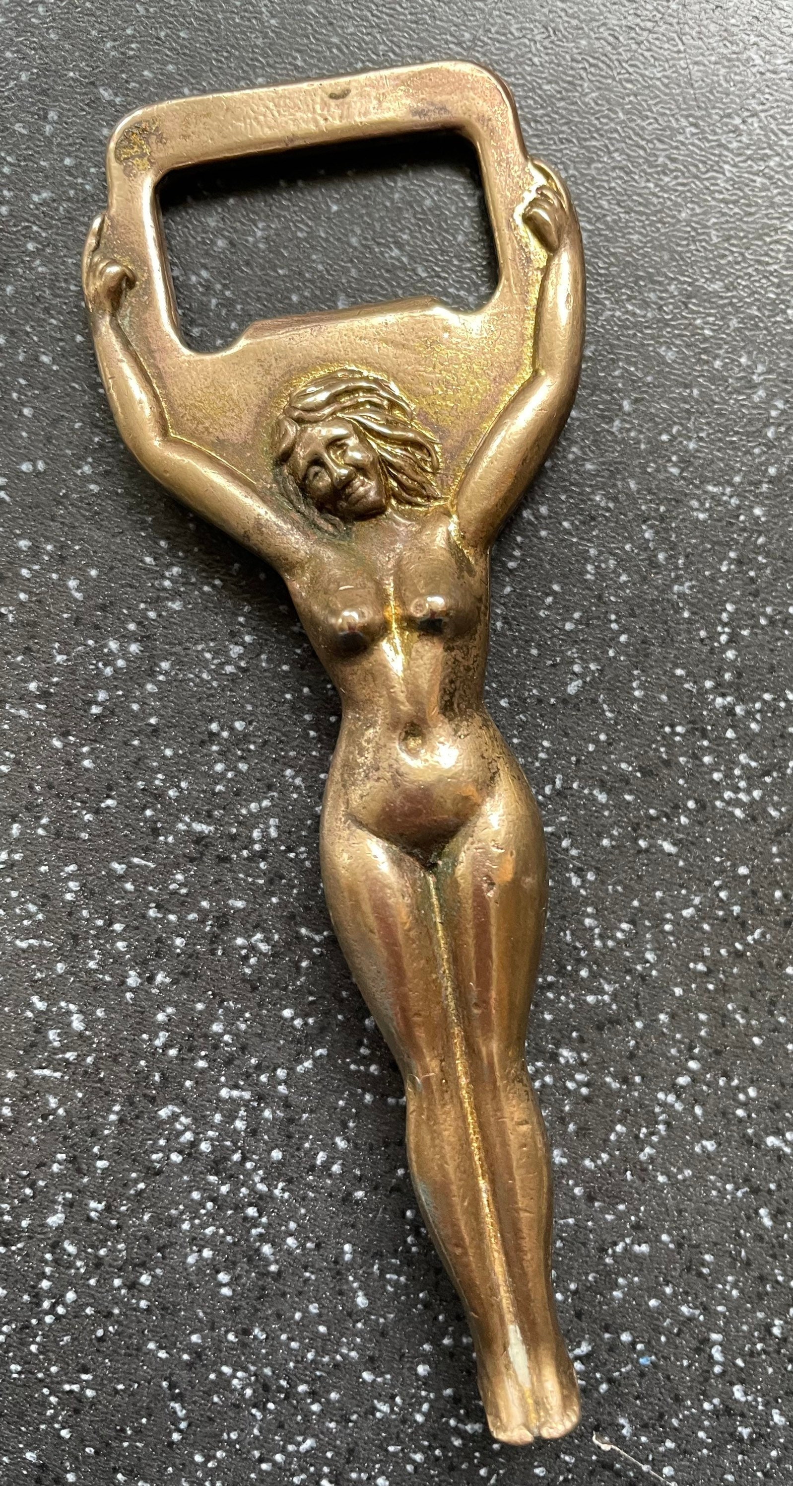 Vintage Brass Nude Lady Bottle Opener pic