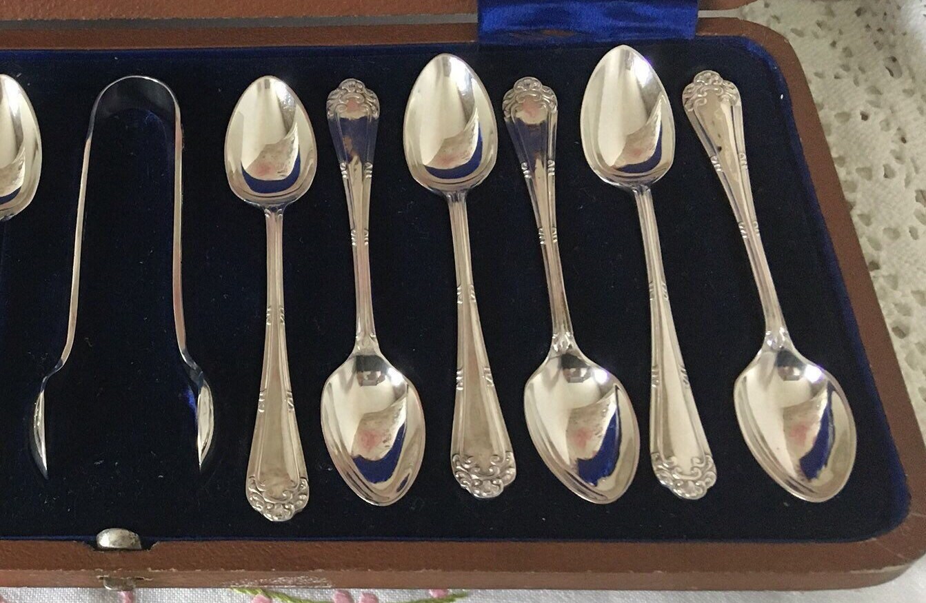 イギリス ワトソン社 アンティーク スプーン 12本セット ケース付き