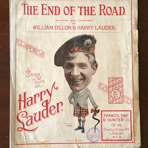 1920s Harry Lauder Sheet Music The End of The Road and Flower O' The Heather A Love Song. Portrait Photographs by Hanna London. image 2