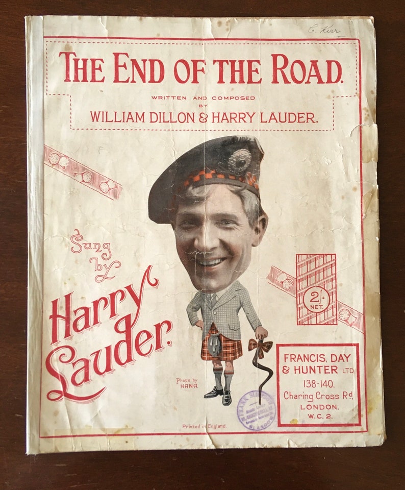 1920s Harry Lauder Sheet Music The End of The Road and Flower O' The Heather A Love Song. Portrait Photographs by Hanna London. image 2