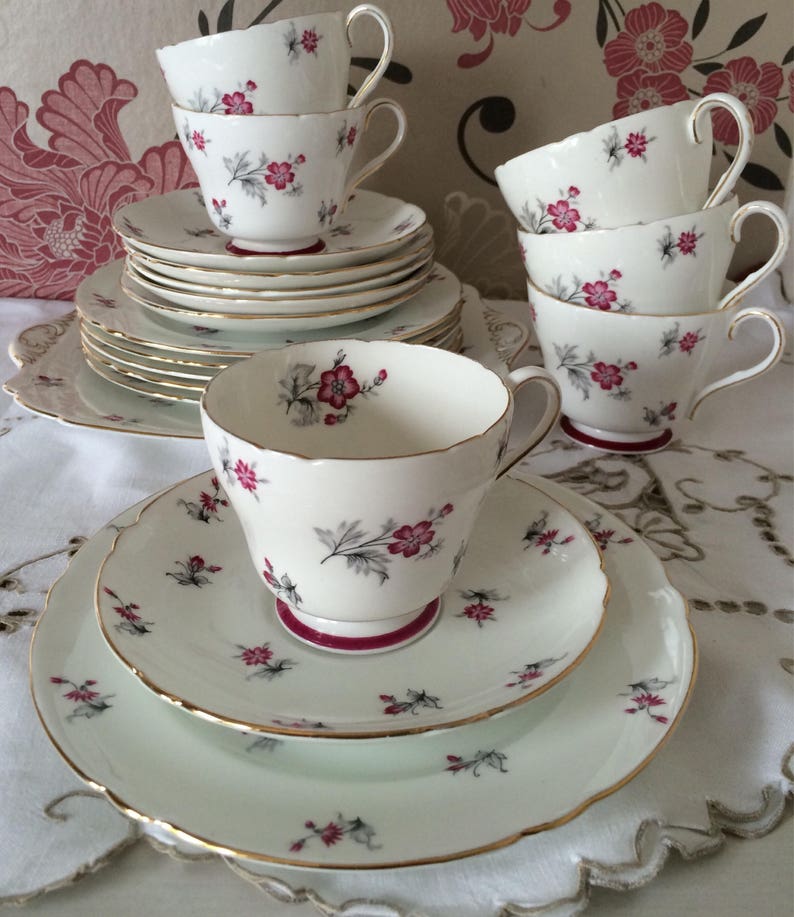 Shelley CHARM 13752 Pattern Fine Bone China Trio English Tea Etsy