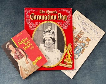 Vintage Royal Souvenir Pamphlets, Queen Elizabeth, Jubilee, Diana Wedding