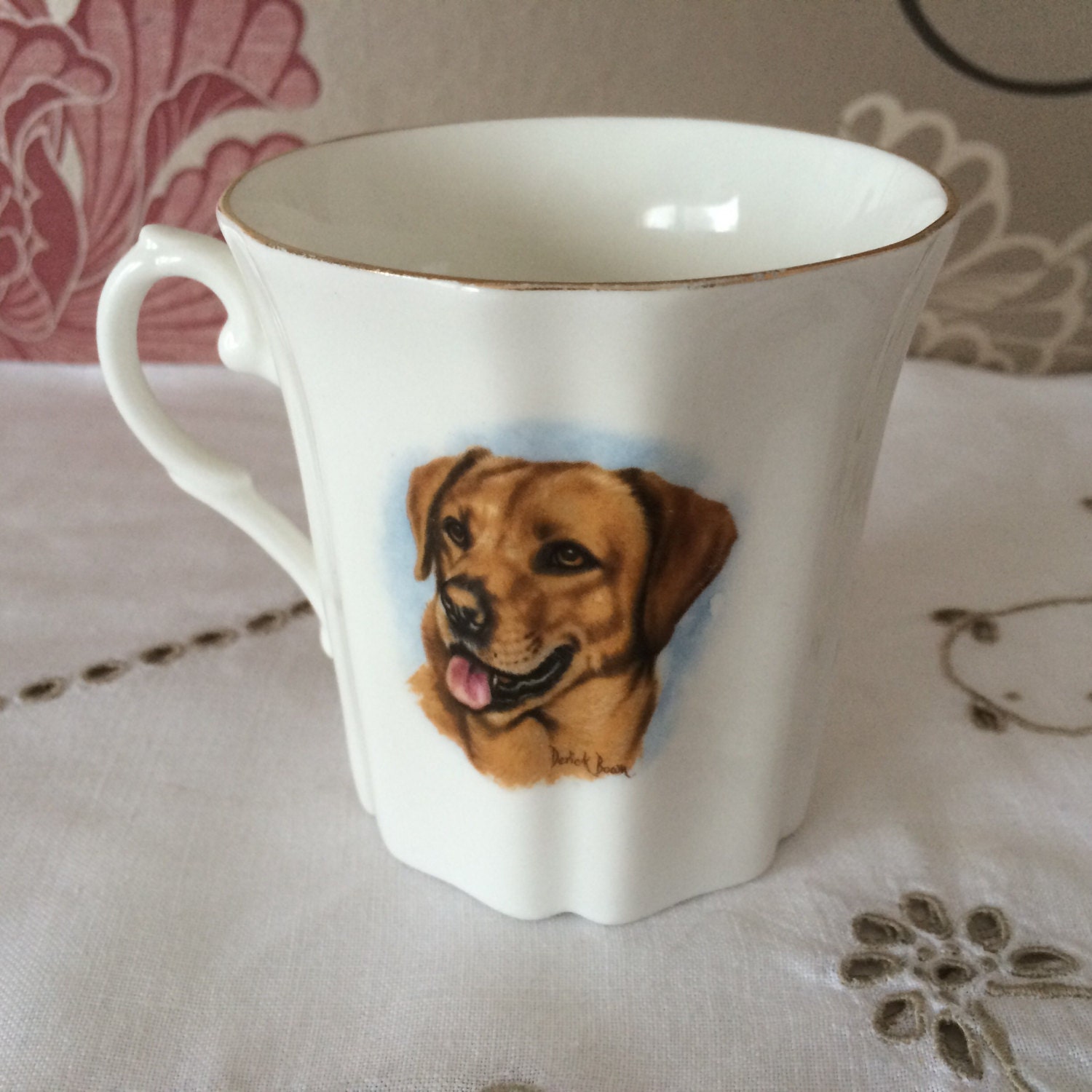 Royal Grafton Vintage Fine Bone China Dog Mug. Made in Etsy