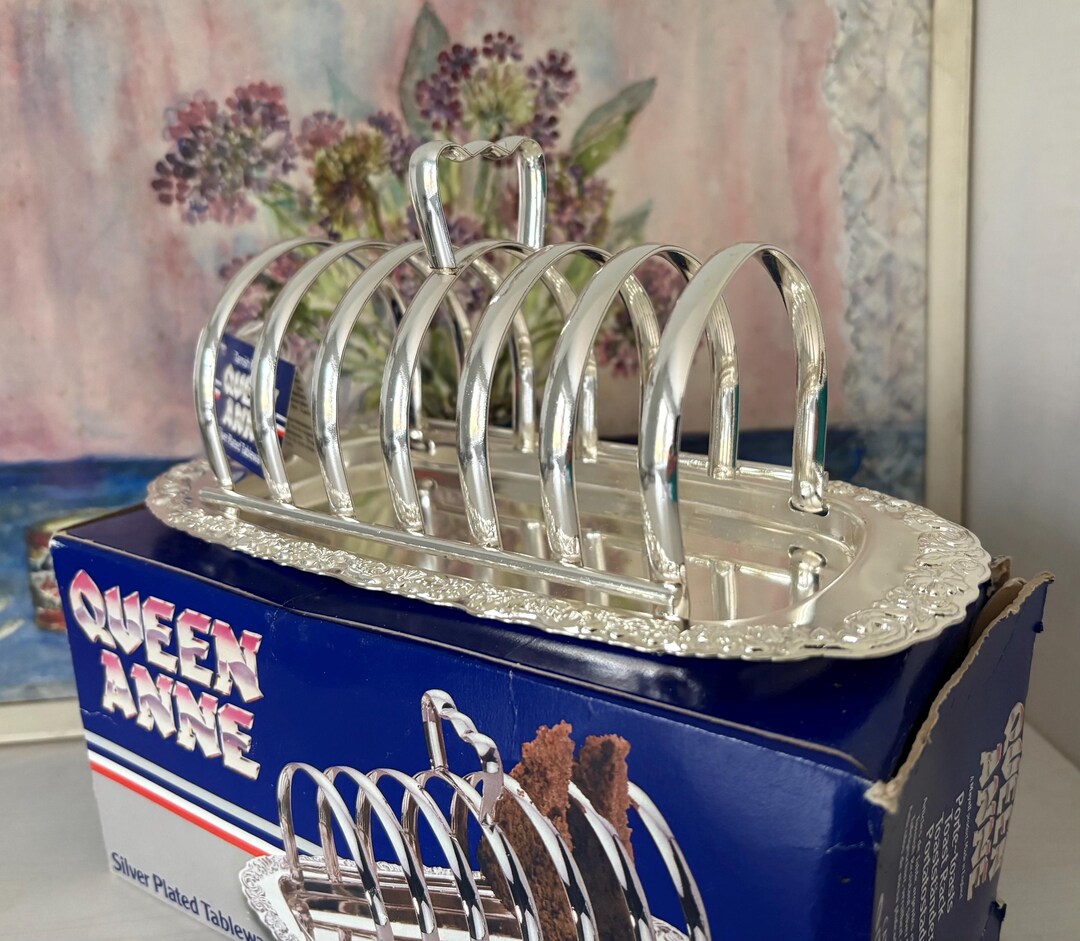 Queen Anne Silver Plate Toast Rack With Crumb Tray (original Box) - Etsy