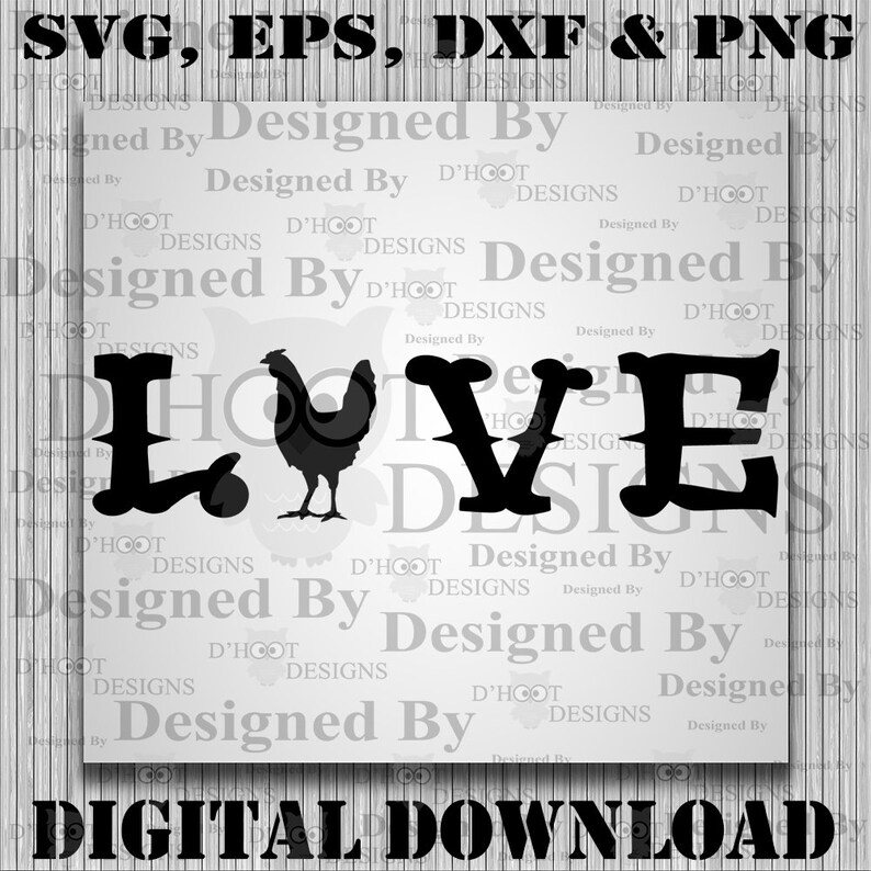 Download Love SVG Cut File Chicken SVG Farm Life Valentines Day | Etsy