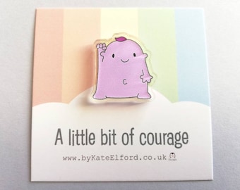 A Little Bit of Courage Mini Magnet - Cute Positive Fridge Magnet, Recycled Acrylic