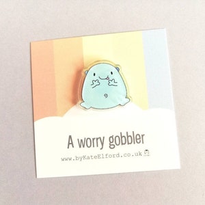 Worry gobbler magnet, tiny cute positive mini fridge magnet, friendship, anxiety eater, supportive, recycled acrylic