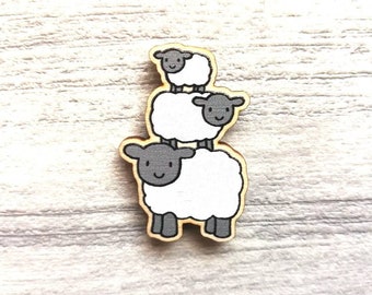 Sheep magnet, eco friendly wood, lamb fridge magnet