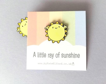 Little Ray of Sunshine Enamel Pin – Positive Gift, Supportive Badge