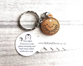 Lucky Penny Glitter Acrylic Keyring - Good Luck Charm