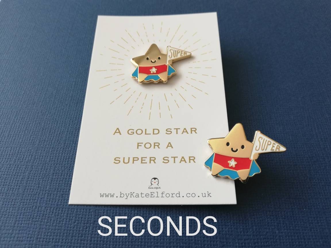  Super Star Lapel Pins - 1 Black and Gold Super Star  Recognition Pins 1 Pack : Office Products