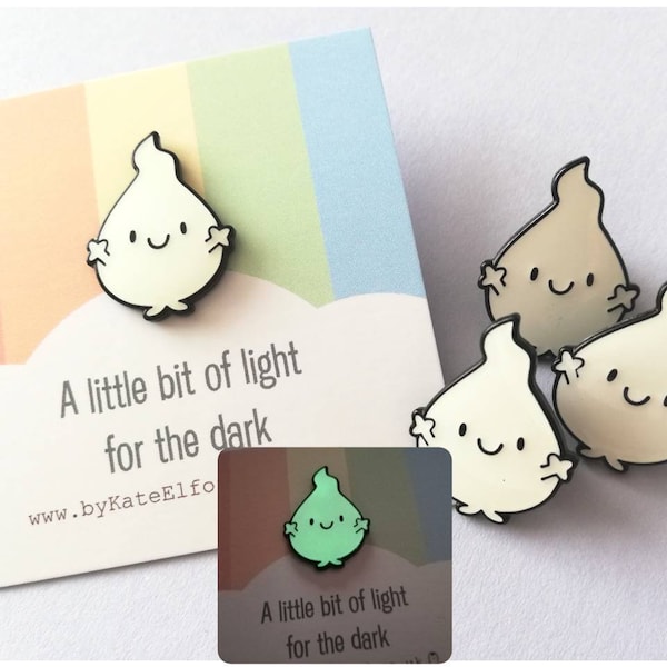 A Little Bit of Light For The Dark Enamel Pin - Glow in The Dark Positive Gift, Anxiety, Supportive Badge