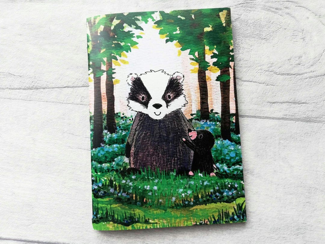 Badger and Mole A6 Notebook - Small Lined Woodland Notepad - Etsy