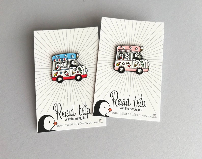 Penguin Ice Cream Van Enamel Pin Road Trip Wilf Penguin - Etsy UK