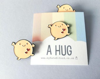 Hug Enamel Pin – Supportive, Friendship Gift