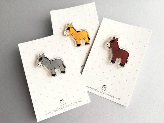 Little Donkey Recycled Acrylic Pin