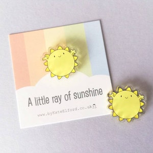 A little ray of sunshine mini magnet, cute positive fridge magnet, friendship, postable happiness and love, supportive, recycled acrylic