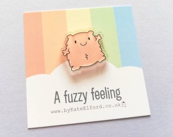 A fuzzy feeling magnet, tiny recycled acrylic, mini cute blob, love, positive gift, friendship, support, care