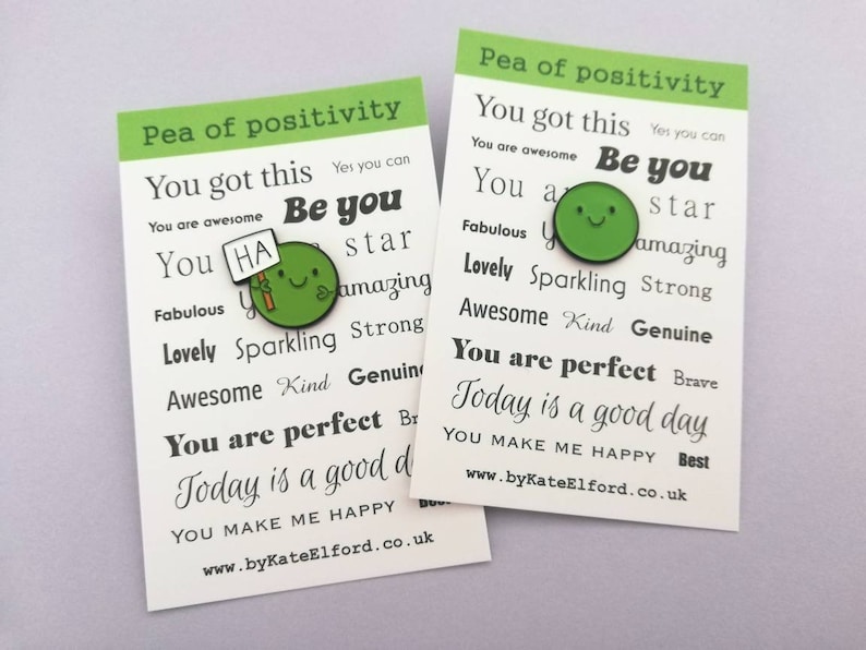 Ha pea, a happy pea of positivity enamel pin, a cute positive enamel brooch, supportive, funny friend gift image 10