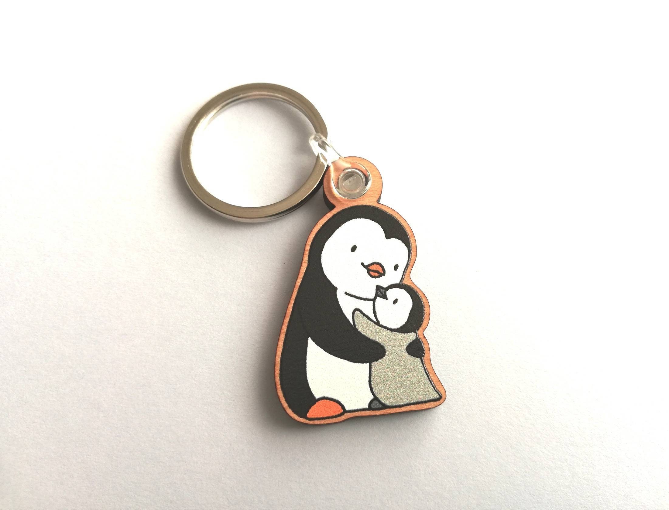 Personalised penguin shop keyring