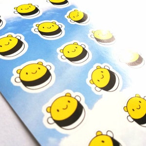 Bee stickers. Little bumble bees vinyl sticker, small A7 sticker sheet, cute, planner, bullet point, journal