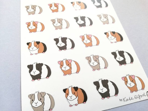 Guinea Pig Planner Stickers Guinea Pig Stationery Guinea Pig Stickers Vinyl Stickers for Journals and Scrapbooking