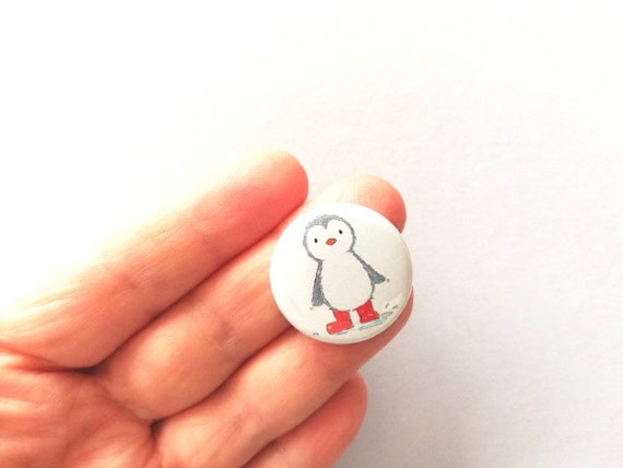 Gummistiefeln In AbzeichenPfützen Im Mini Stiefel Pin Planschen Button Pinguin XiuPOkZ